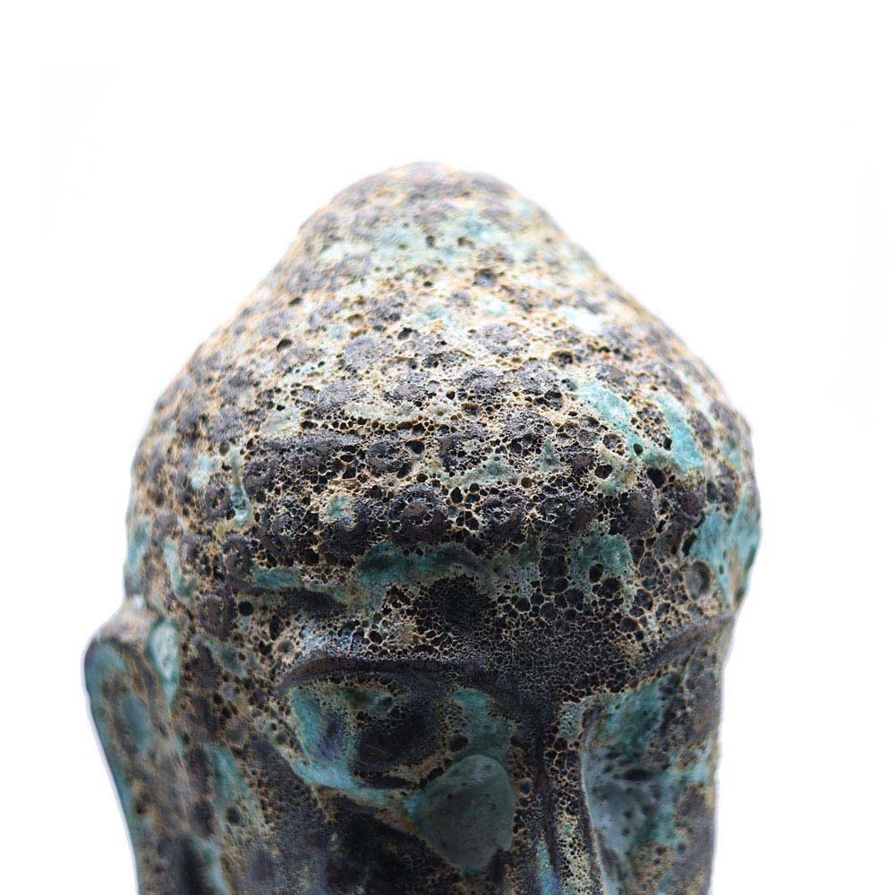 Buddha Heykel Büst Turkuaz Büyük Boy