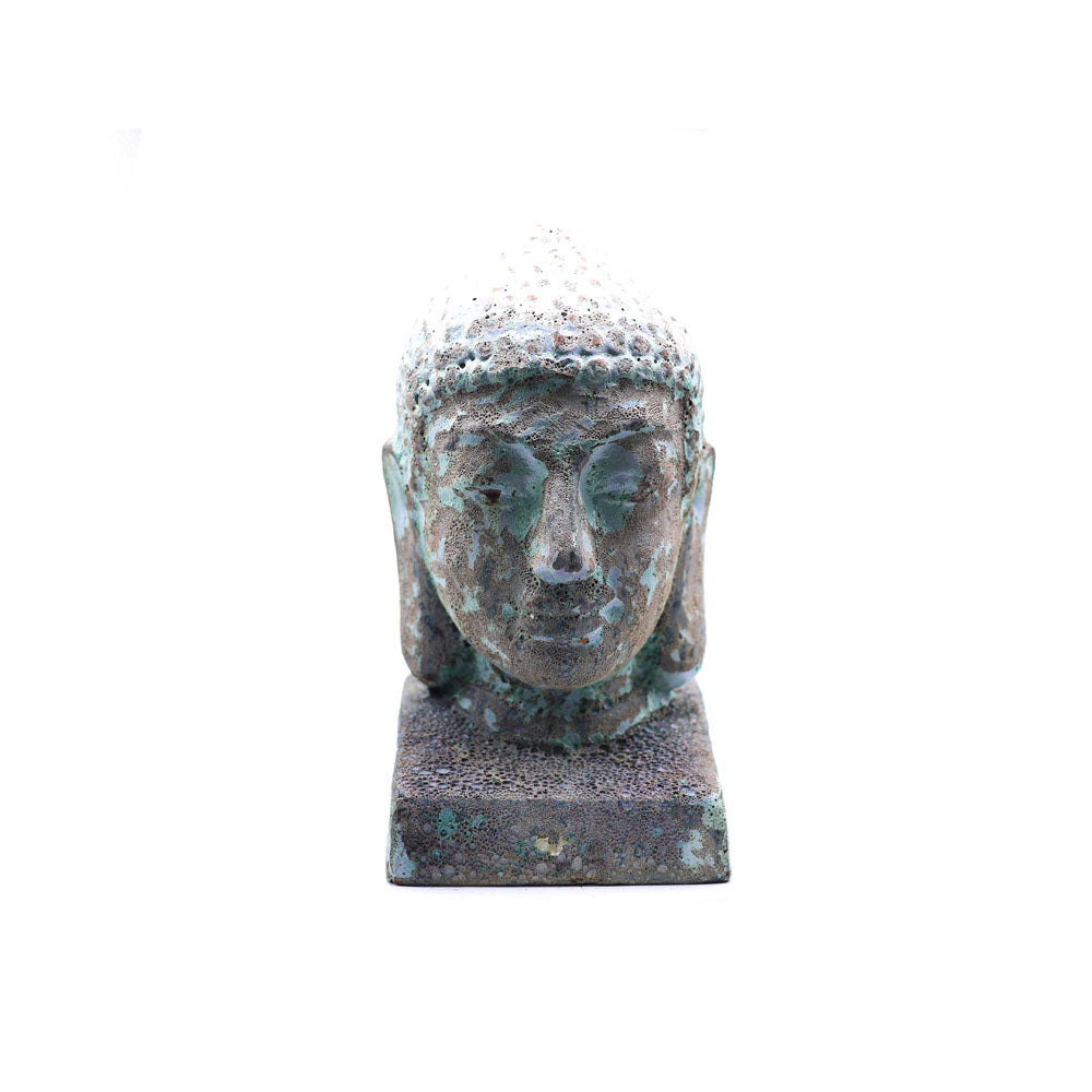 Buddha Heykel Büst Turkuaz Orta Boy