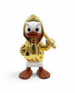 Ducky Duck büyük altın dekoratif ördek biblo 32x33x57 cm, kapüşonlu reçine galvaniz pop art figür