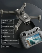 HARVOX C29S GPS 4K kameralı katlanabilir drone, 360° engel kaçınma ve 4,5 inç LCD ekranlı kumanda