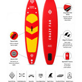 Crazy Fan Sarı Kırmızı Şişme SUP Board / Paddle Board 320 cm