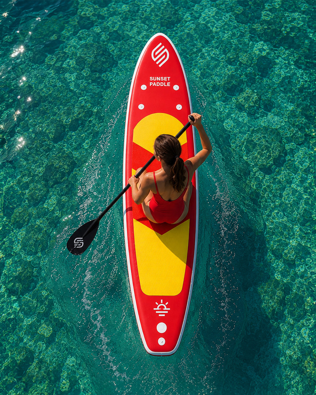 Crazy Fan Sarı Kırmızı Şişme SUP Board / Paddle Board 320 cm