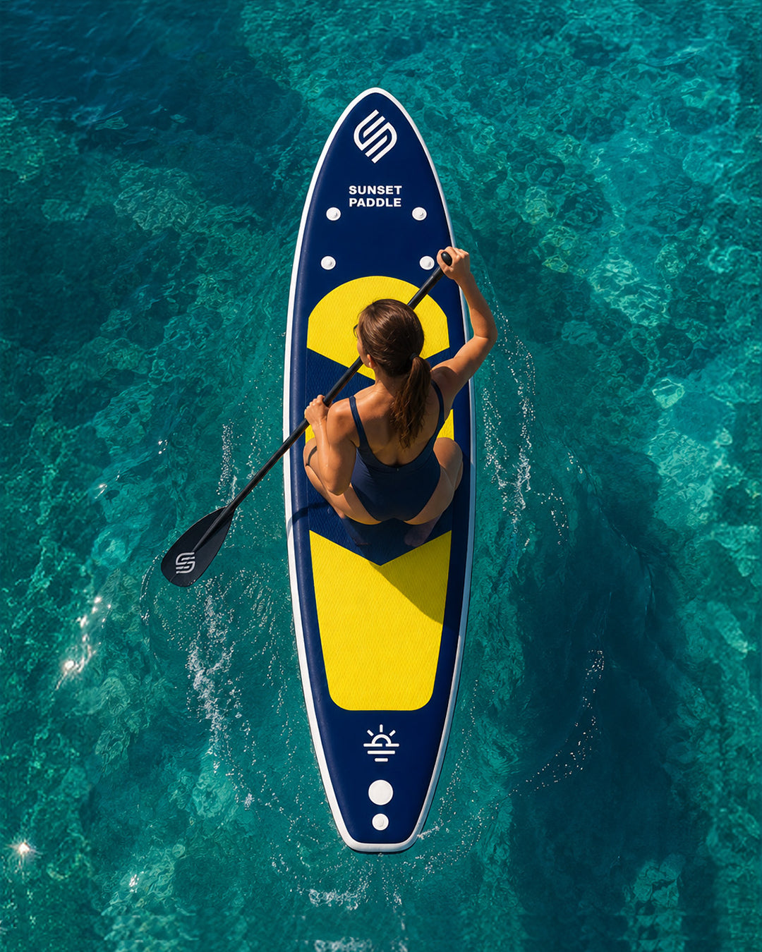 Crazy Fan Sarı Lacivert Şişme SUP Board / Paddle Board 320 cm
