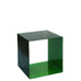 Greenmall 42x45 cm Cubix metal koltuk yeşil, üst yüzeyi delikli elektrostatik toz boyalı modern küp tabure.