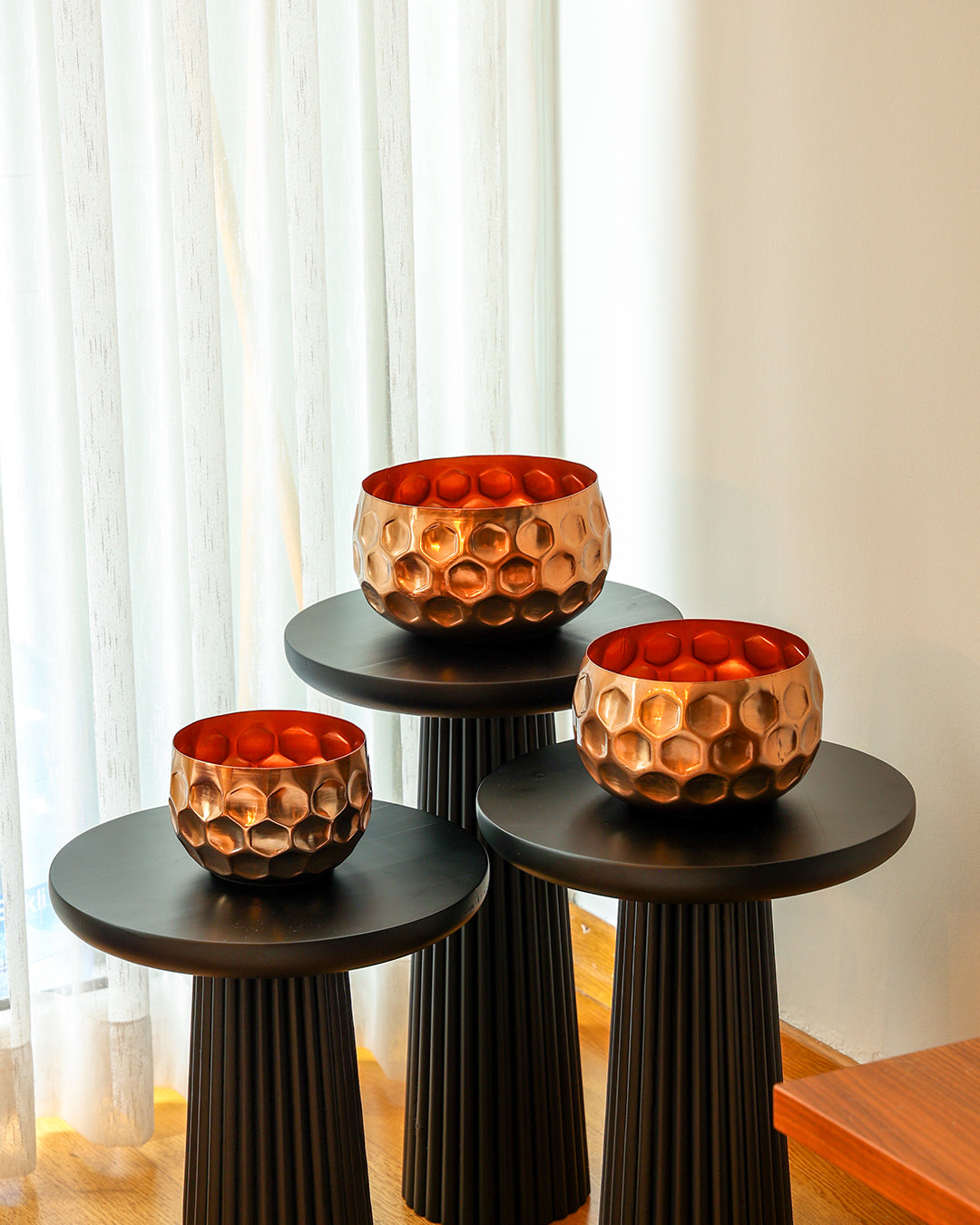 Cuivre Metal Saksı Küçük Boy Bronz