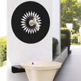 Daisy duvar tipi bahçe çeşmesi açık gri 32 cm - lazer kesim panel alüminyum kase krom musluk