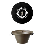 Daisy duvar tipi bahçe çeşmesi açık gri 32 cm - lazer kesim panel alüminyum kase krom musluk