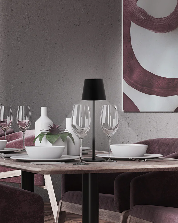 Feline Kablosuz Şarjlı Masa Lambası – Siyah