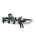 Vicking Kayak 285x83 cm Fox pedallı balıkçı kanosu, gri kamuflaj desenli, koltuklu ve kürekli tek kişilik tasarım.