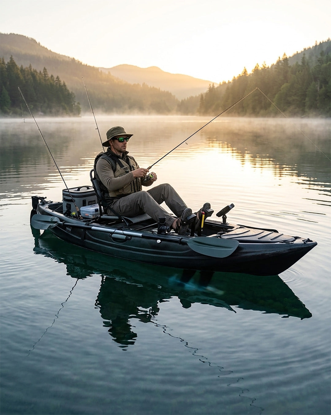 Fox Tek Kişilik Pedallı Balıkçı Kanosu Siyah