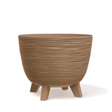 Furu ECO Wood Ayaklı Ahşap Katkılı Plastik Saksı çap 39.5 cm 26 L natürel ahşap kahverengi