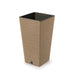 PROSPERPLAST 39.5x39.5x75.5 cm açık kahverengi ahşap dokulu uzun kare Furu plastik saksı.