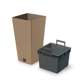 Furu Square ECO Wood Kare Ahşap Katkılı Plastik Saksı 39.5x39.5x75.5 cm 91.5 L natürel ahşap