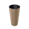 PROSPERPLAST 30x57,5 cm açık kahverengi ahşap dokulu Furu sütun plastik saksı.