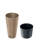 Furu Slim ECO Wood Sütun Ahşap Katkılı Plastik Saksı Ø30 cm 57.5 cm yükseklik 27 L beyaz