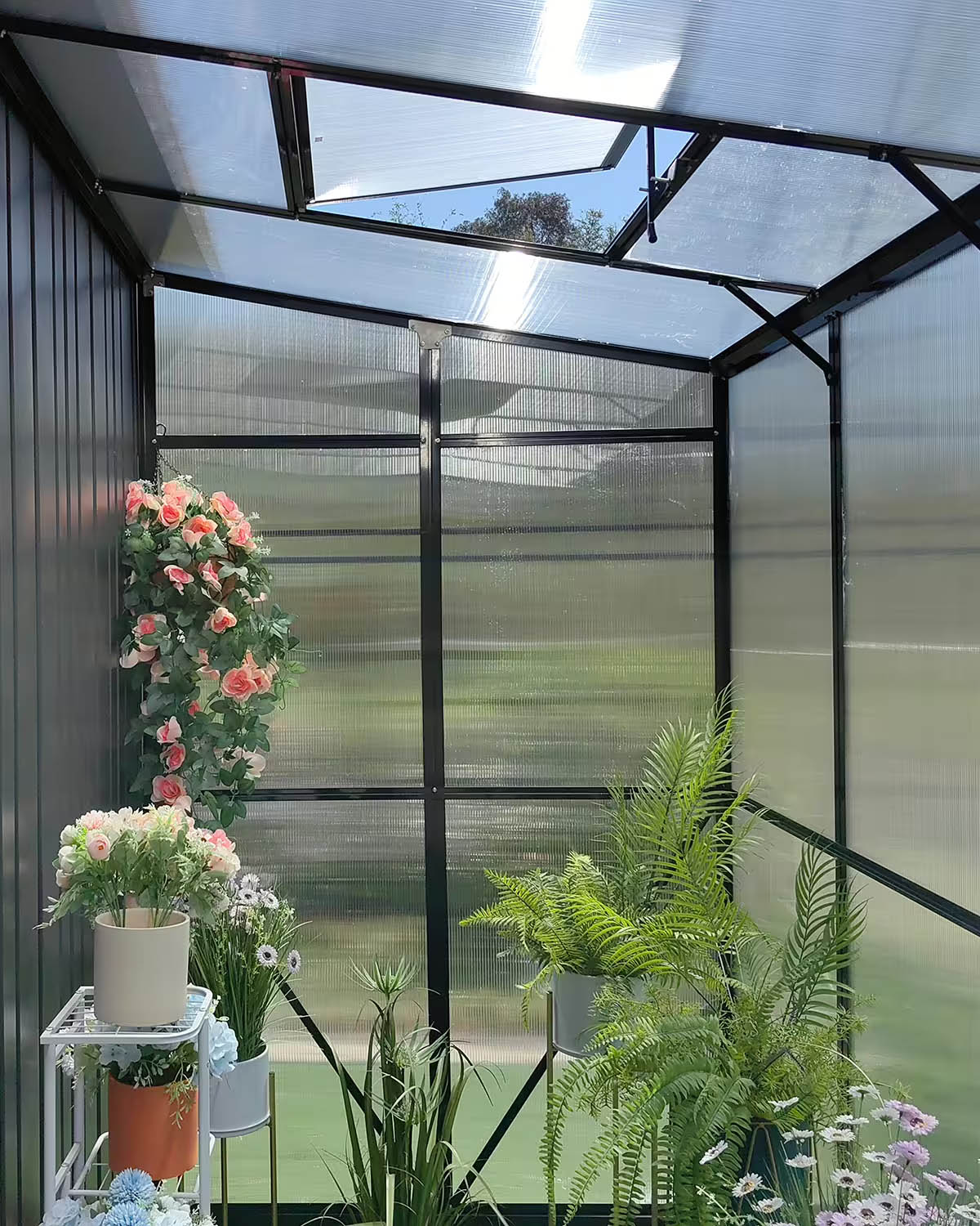 Garden Eden XL Seralı Metal Bahçe Kulübesi
