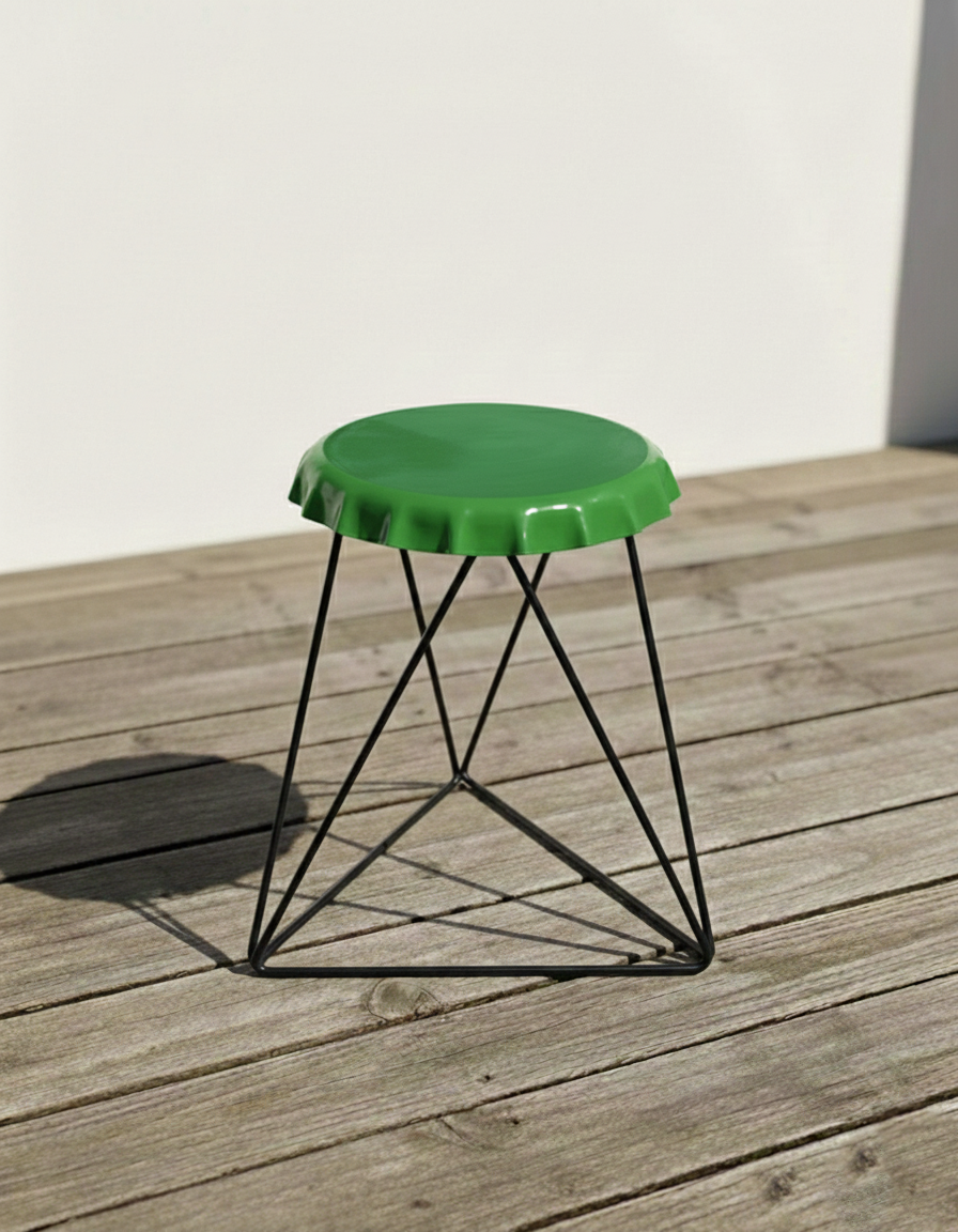 Green Metal Tabure