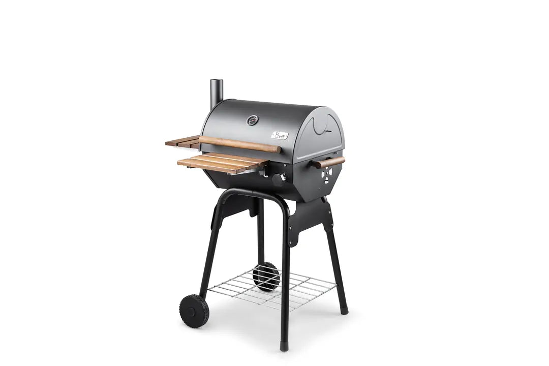 Grillord‑50 Kömürlü Barbekü (1 Adet Döküm Izgaralı) + Hediye Seti (Önlük + Kılıf + 1 Paket Kömür)