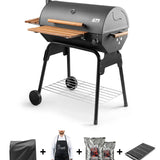 Grillord‑75 Kömürlü Barbekü (1 Adet Döküm Izgaralı) + Hediye Seti (Önlük + Kılıf + 2 Paket Kömür)