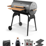 Grillord‑75 Kömürlü Barbekü (2 Adet Döküm Izgaralı) + Hediye Seti (Önlük + Kılıf + 2 Paket Kömür)