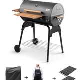 Grillord‑75 Kömürlü Barbekü (2 Adet Döküm Izgaralı) + Hediye Seti (Önlük + Kılıf)