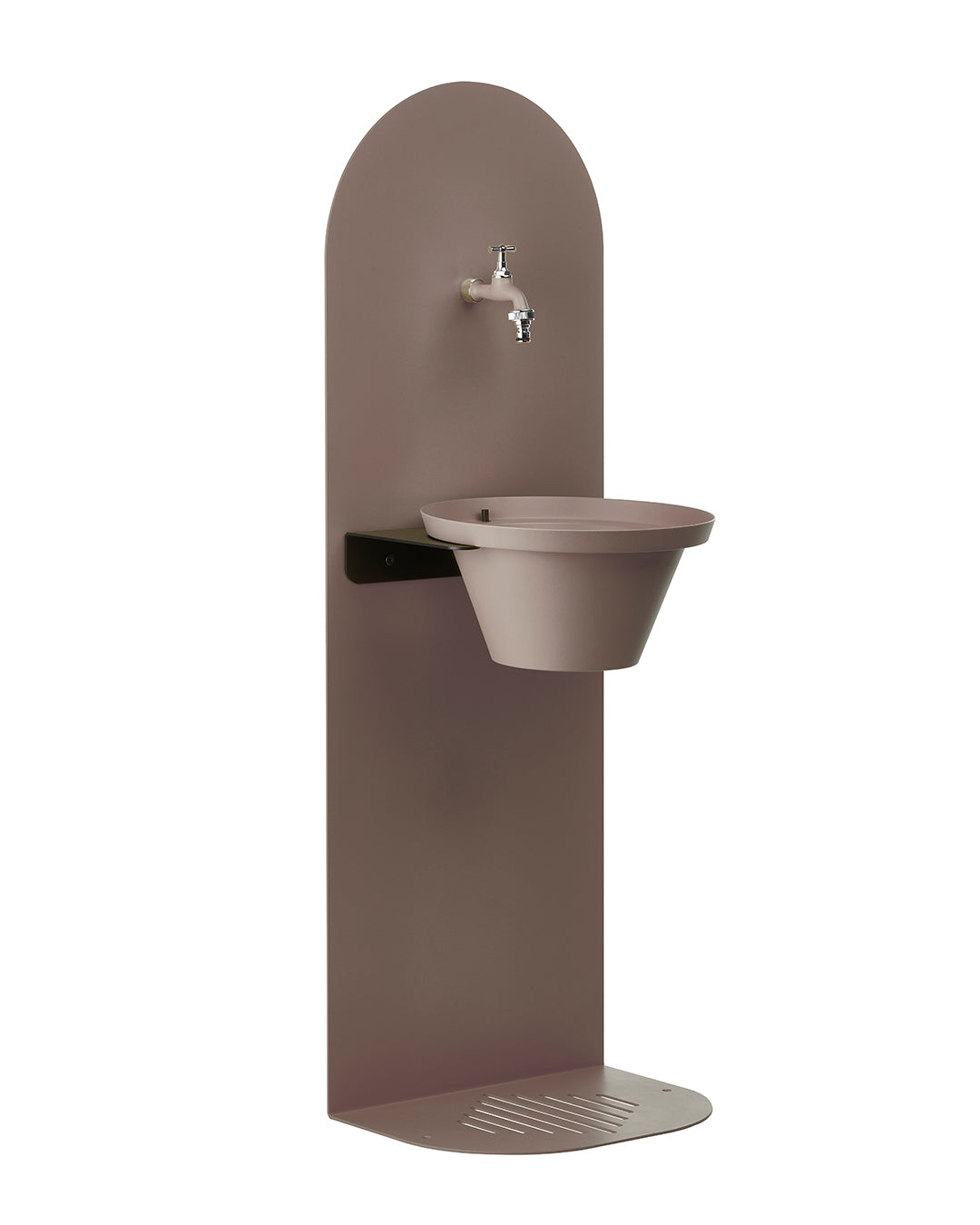 Ground duvar tipi bahçe çeşmesi açık gri 116 cm - alüminyum kase musluk hortum tutacağı