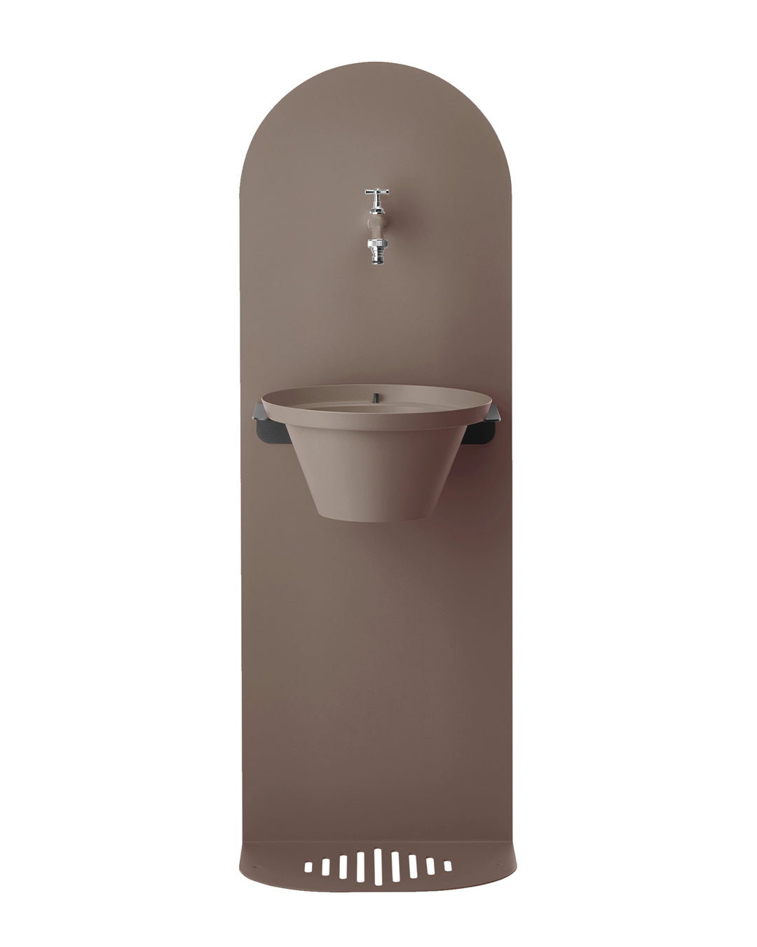 Ground duvar tipi bahçe çeşmesi açık gri 116 cm - alüminyum kase musluk hortum tutacağı