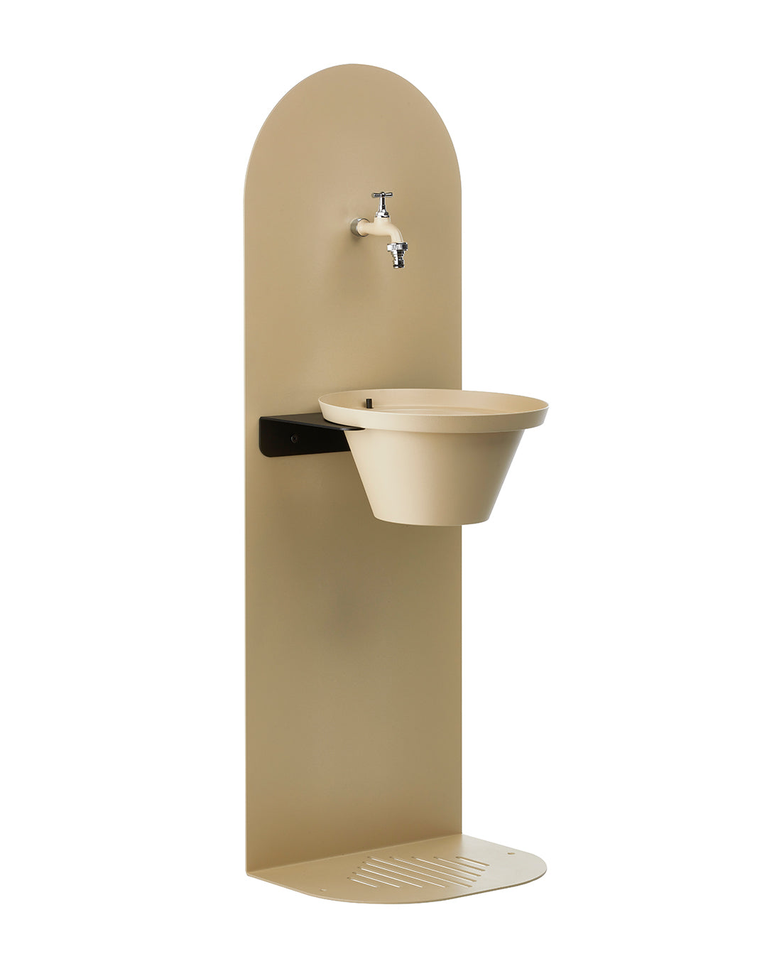 Ground duvar tipi bahçe çeşmesi fildişi 116 cm - alüminyum kase musluk hortum tutacağı