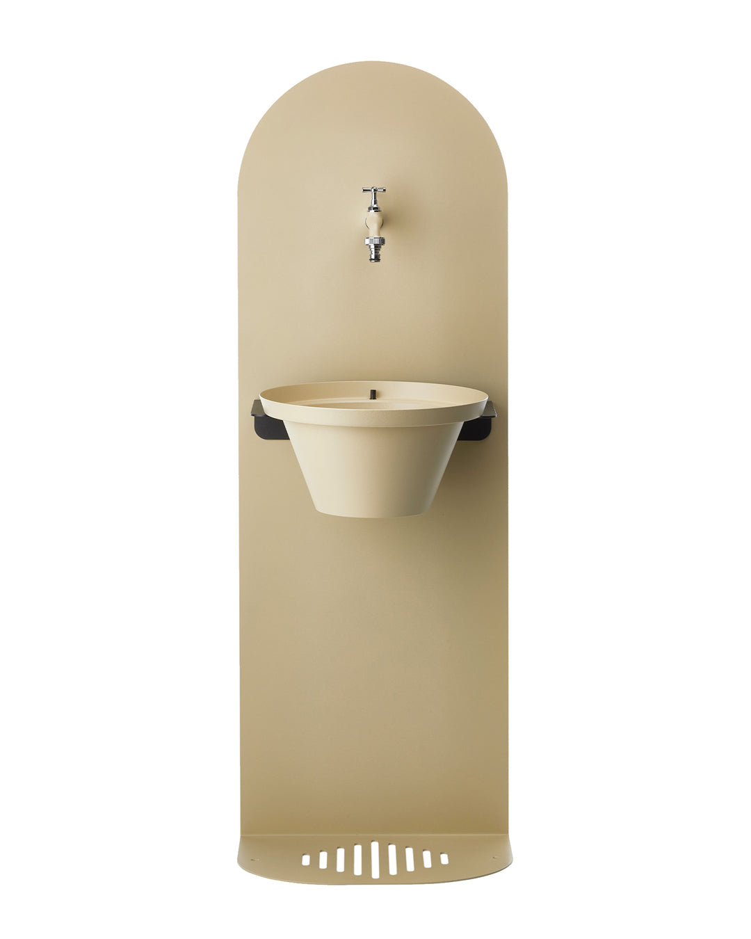 Ground duvar tipi bahçe çeşmesi fildişi 116 cm - alüminyum kase musluk hortum tutacağı