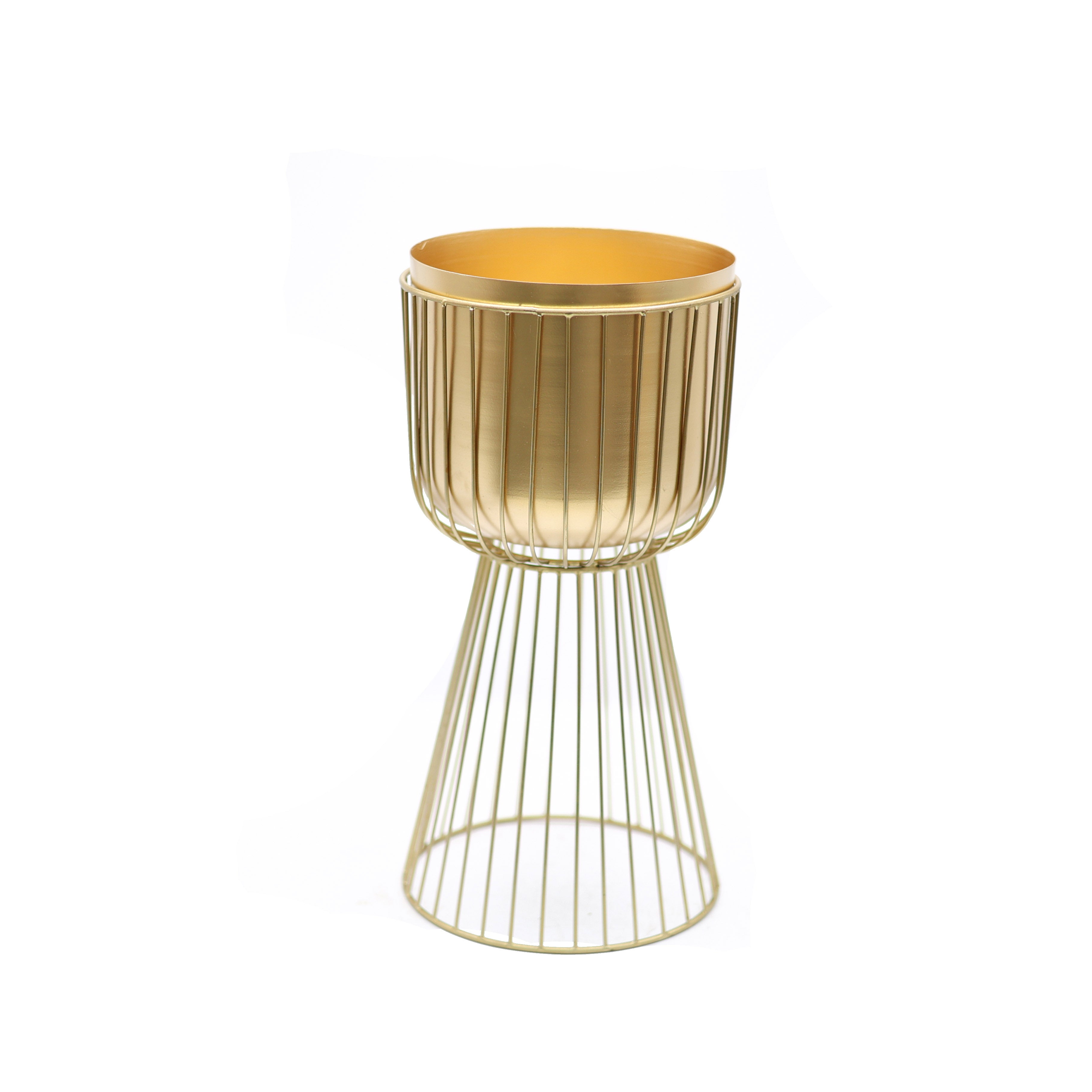 Invictus Gold Metal Ayaklı Saksı
