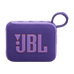 JBL Go 4 mor taşınabilir Bluetooth hoparlör, turuncu logo detaylı ve taşıma halkalı önden görünümü.