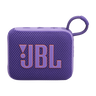 JBL Go 4 mor taşınabilir Bluetooth hoparlör, turuncu logo detaylı ve taşıma halkalı önden görünümü.