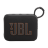 Turuncu logolu ve askı detaylı siyah JBL Go 4 taşınabilir bluetooth hoparlör.
