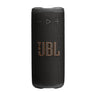 JBL 16W IP68 Grip siyah taşınabilir Bluetooth hoparlör, turuncu logolu ve dokuma yüzeyli dik ön görünüm.