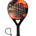 Ianoni 45,5 cm Karbon Fiber Padel Raketi Kırmızı, delikli kafa yapılı ve siyah kırmızı grafik desenli.