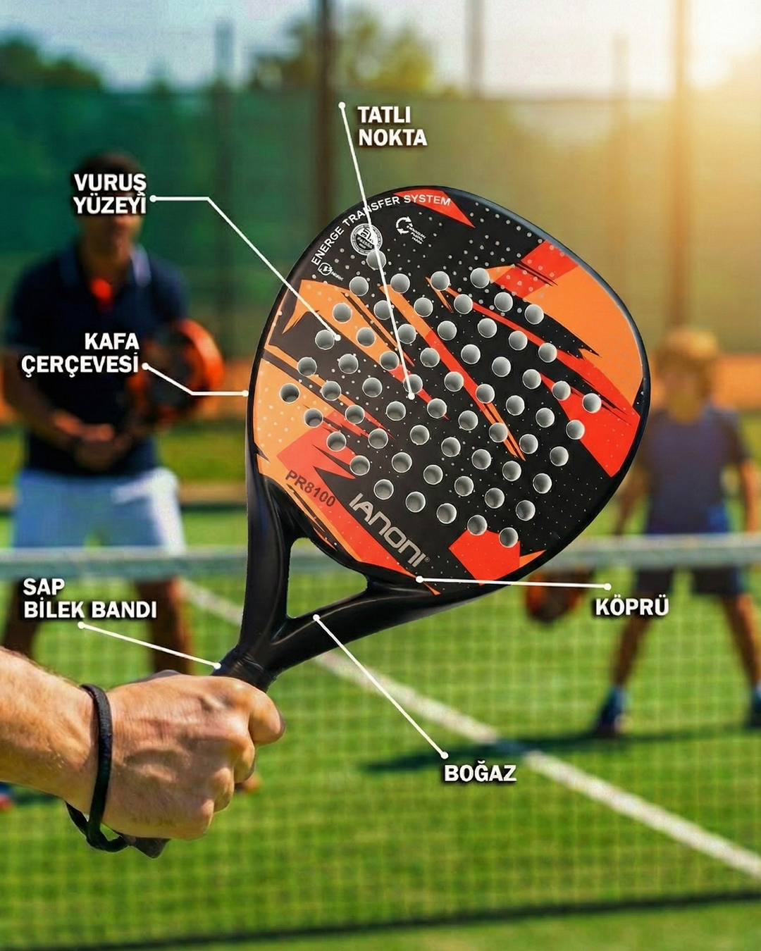 Karbon Fiber Padel Raketi Kırmızı