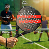 Karbon Fiber Padel Raketi Kırmızı