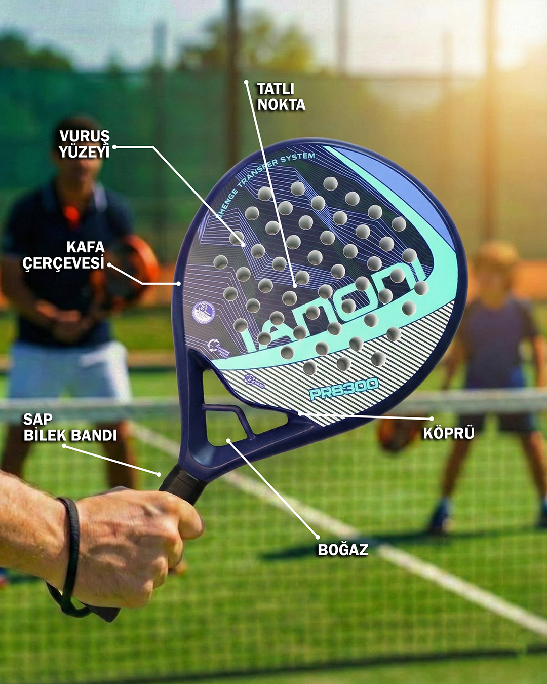 Karbon Fiber Padel Raketi Mavi