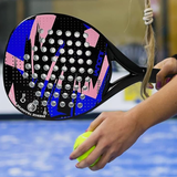 Karbon Fiber Padel Raketi Mavi Pembe