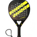 Ianoni 45,5 cm Karbon Fiber Padel Raketi Sarı, delikli siyah yüzeyli ve PR-8200 model.