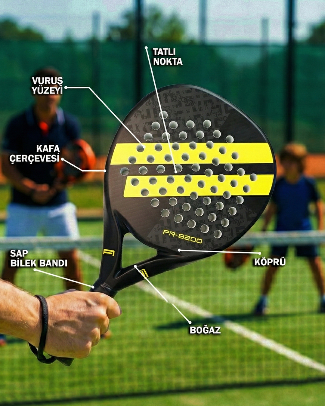 Karbon Fiber Padel Raketi Sarı