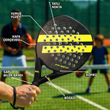 Karbon Fiber Padel Raketi Sarı