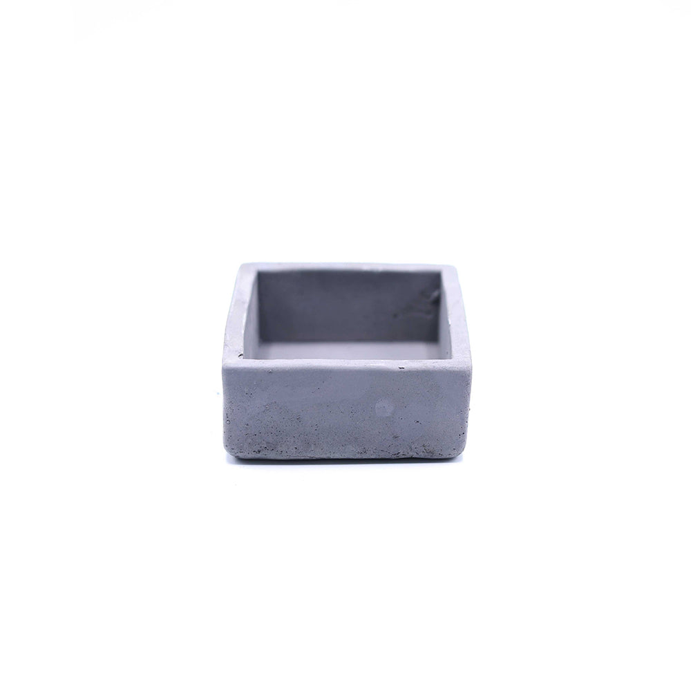 Kare Beton Saksı 10cm Gri