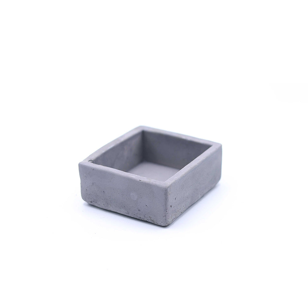 Kare Beton Saksı 10cm Gri