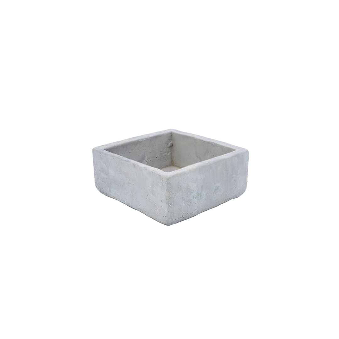 Kare Beton Saksı 10cm Gri