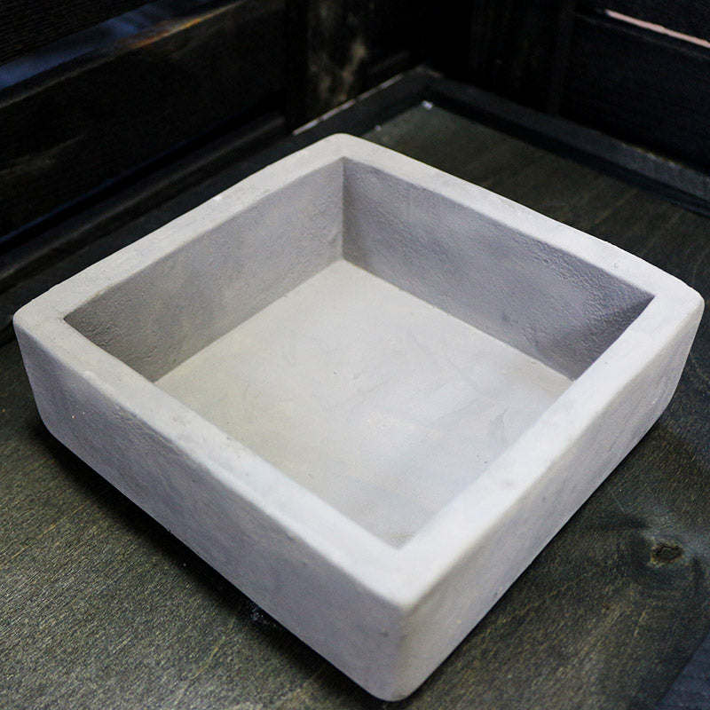Kare Beton Saksı 10cm Gri