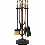 Kum Saati Başlıklı Bronz 4 Parça Maşa Takımı