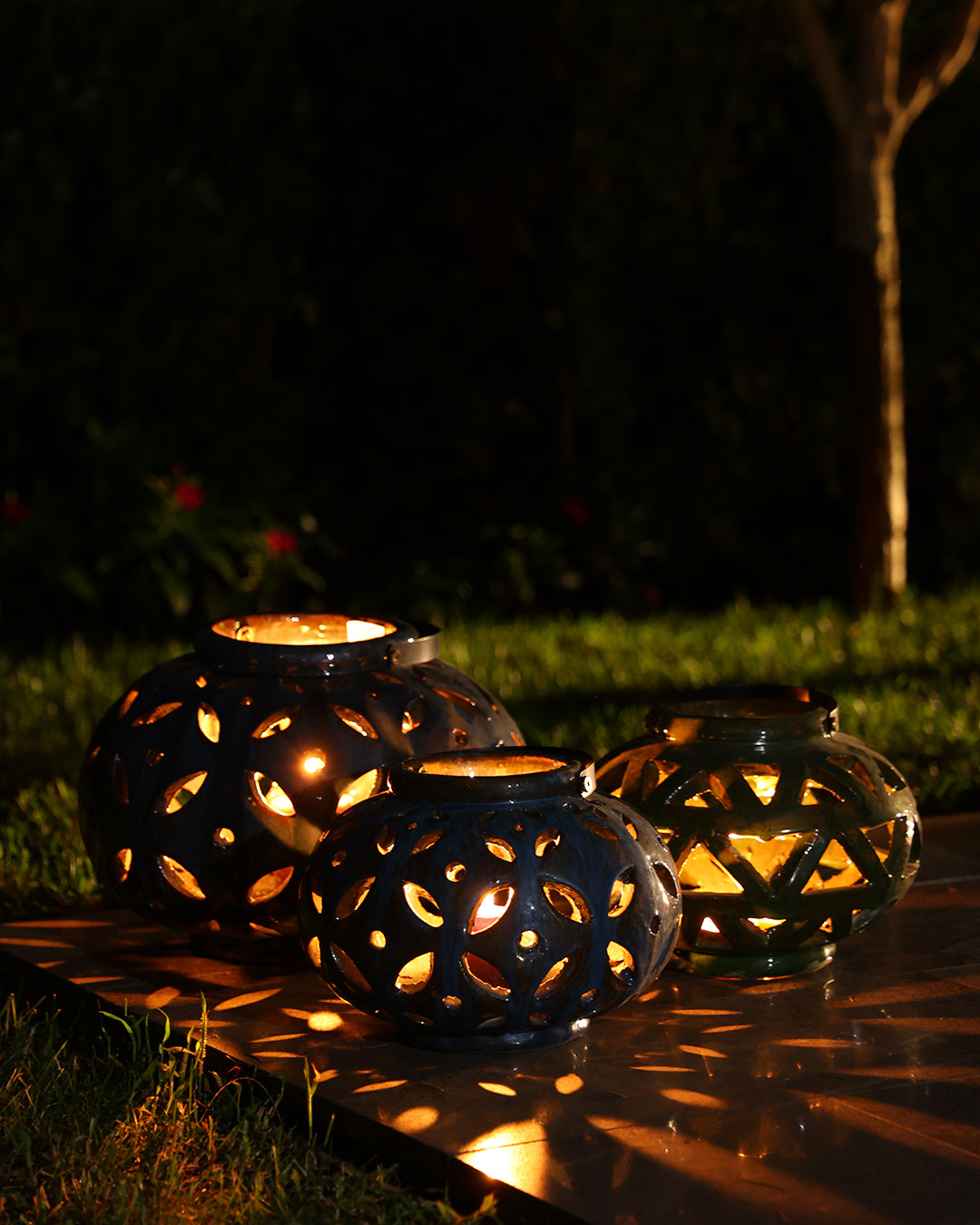Lantern Mavi Büyük Boy Mumluk