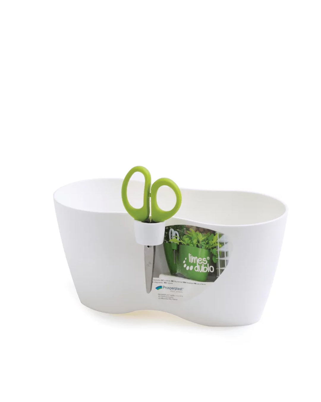 Limes Dublo Çift Bölmeli Plastik Çiçek Saksısı çap 25 cm yükseklik 12 cm beyaz kompakt