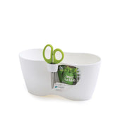 Limes Dublo Çift Bölmeli Plastik Çiçek Saksısı çap 25 cm yükseklik 12 cm beyaz kompakt